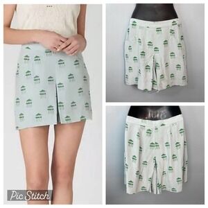 𝅺anthropologie Charlotte Taylor Sukiya Silk Shorts Women's 6 Japanese Structure